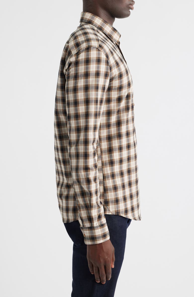 BOSS Roan Slim Fit Plaid Cotton Button-Up Shirt, Alternate, color, Medium Beige