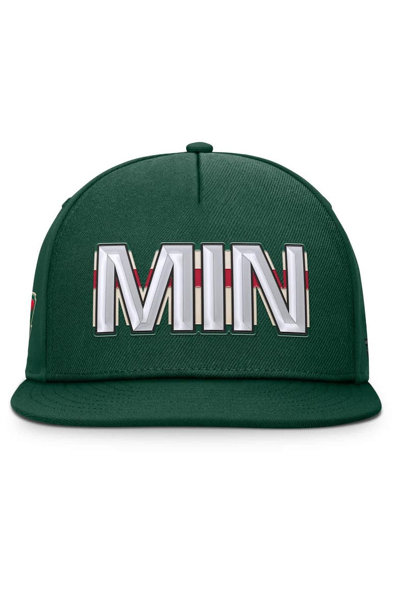 Men's Fanatics Green Minnesota Wild Authentic Pro Rink Team Code Snapback Hat, Alternate, color, Green