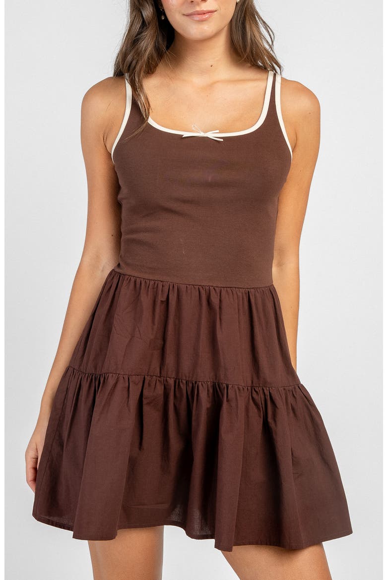 Tiered Tank Minidress, Alternate, color, DARK BROWN