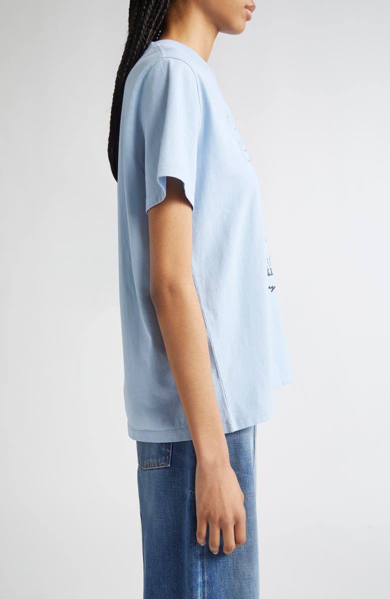 Ganni Future Basic Bunny Cotton Graphic T-Shirt, Alternate, color, Soft Chambray