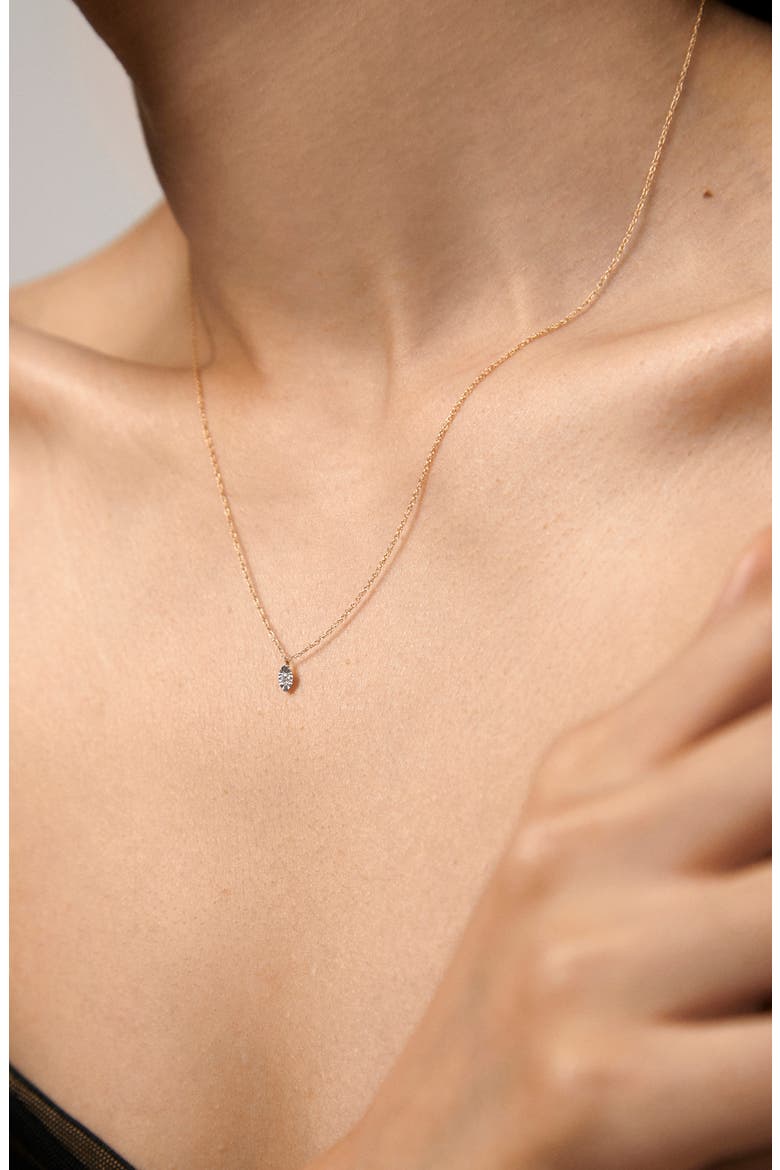 14K Gold Marquise Diamond Solitaire Necklace, Alternate, color, 14KT SOLID GOLD