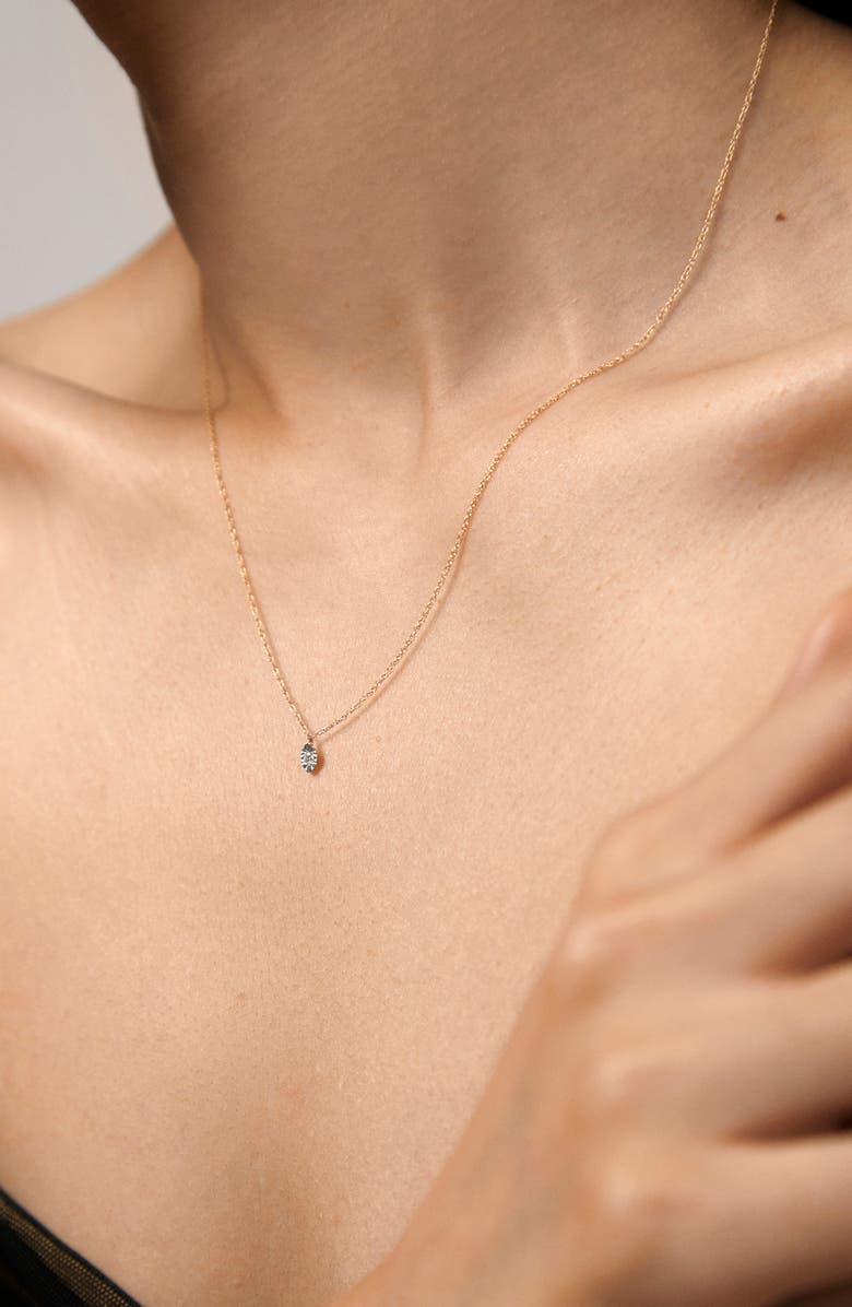 Monica Vinader 14K Gold Marquise Diamond Solitaire Necklace, Alternate, color, 