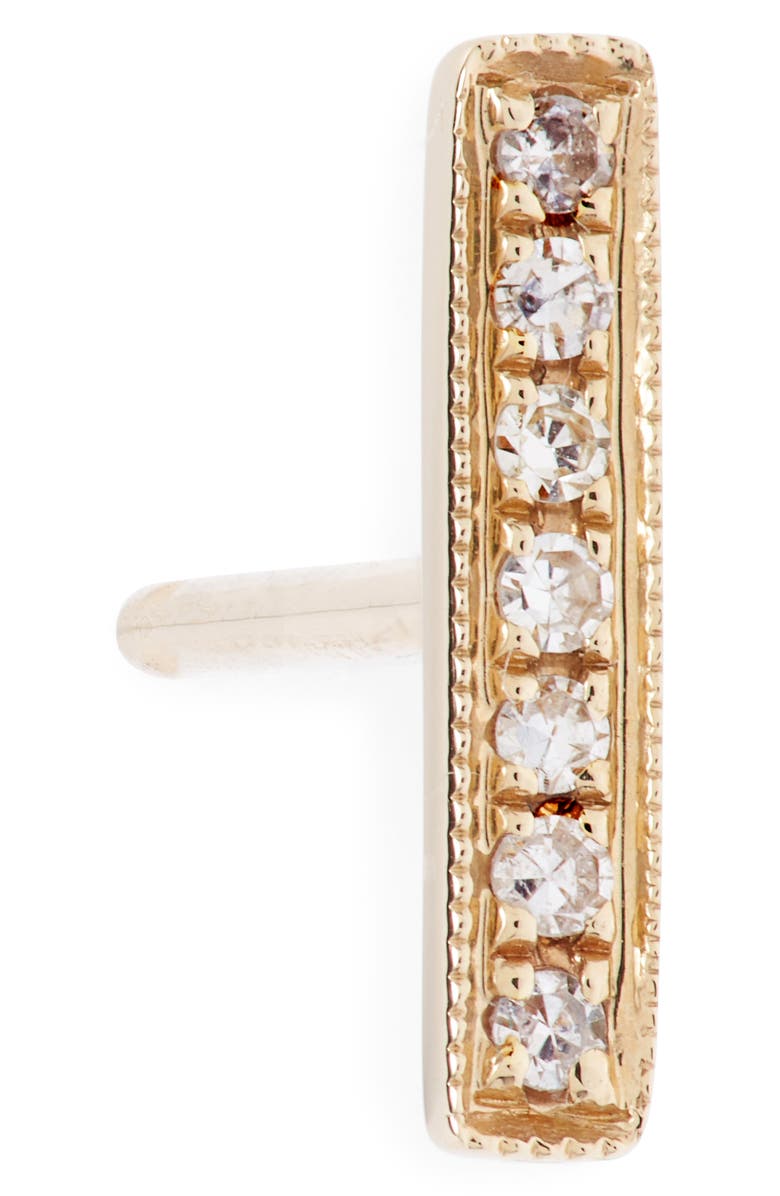 Dana Rebecca Designs Sylvie Rose Diamond Bar Stud Earrings, Alternate, color, Yellow Gold