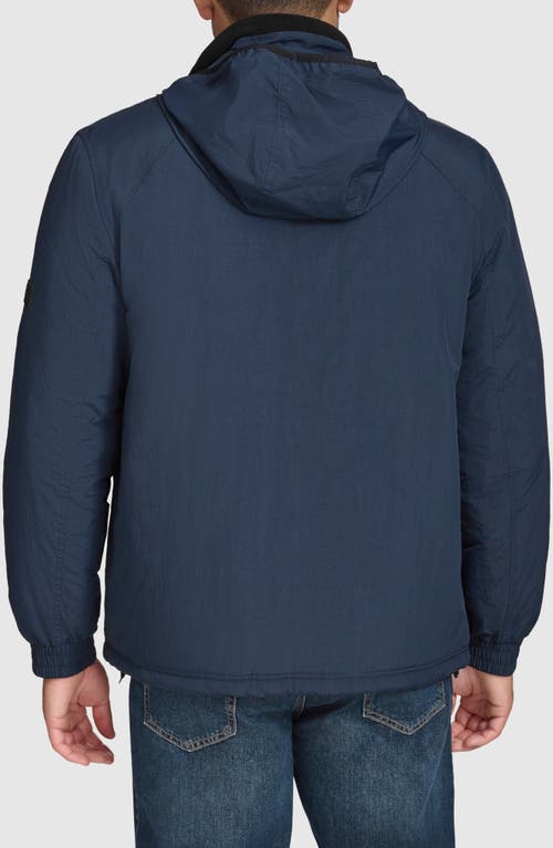 Andrew Marc Gatton Hooded Nylon Jacket In Blue
