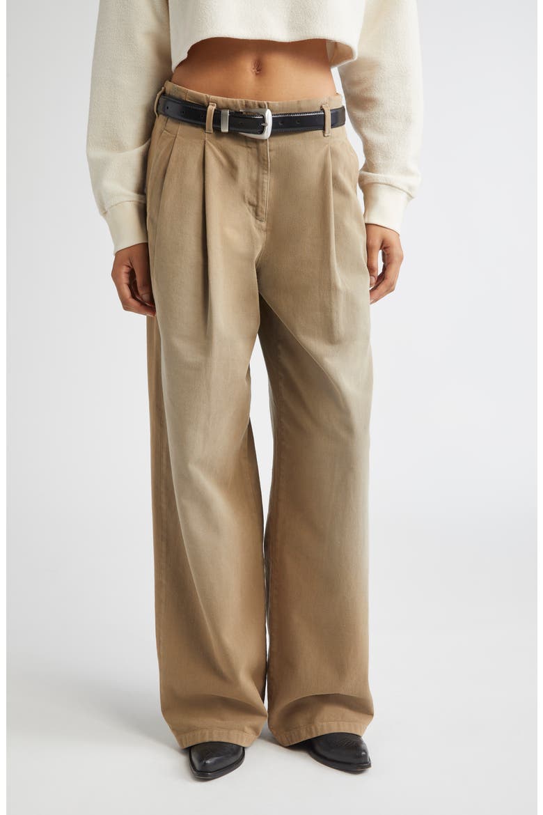 Journey Hollywood Waist Twill Wide Leg Pants, Main, color, PALE KHAKI