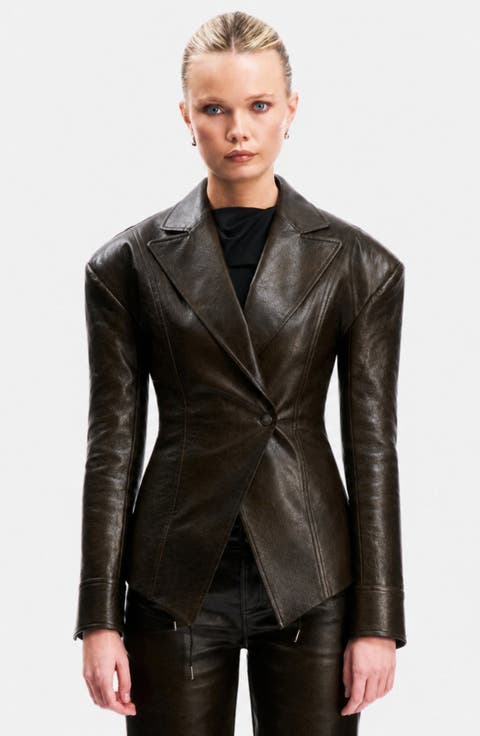 Kaya Faux Leather Blazer