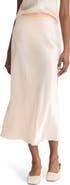 Vince Contrast Waistband Satin Skirt