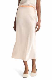 Vince Contrast Waistband Satin Skirt