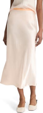 Vince Contrast Waistband Satin Skirt