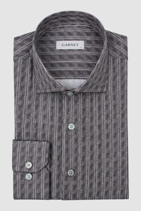 Men's Regular-fit Striped Long-sleeve Button-down Shirt