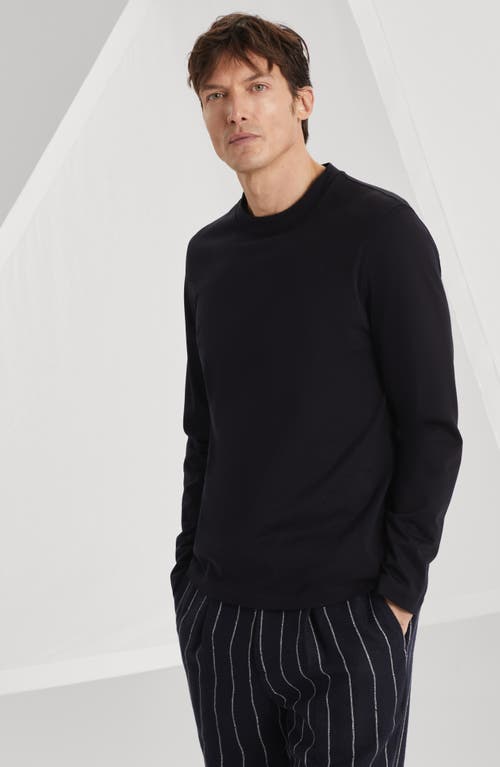 Brunello Cucinelli Long Sleeve T-shirt In Navy Blue
