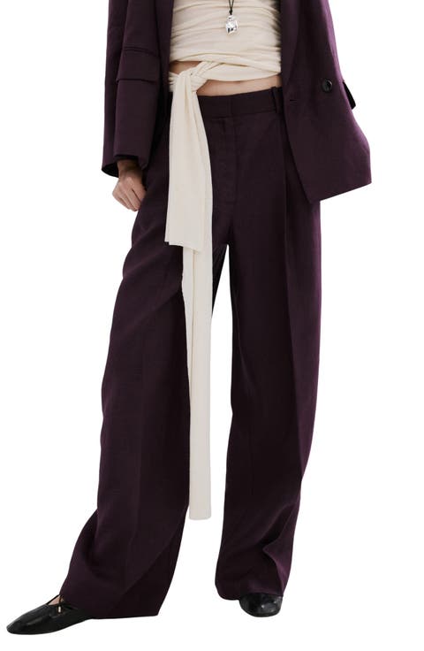 Linen Straight Leg Suit Pants