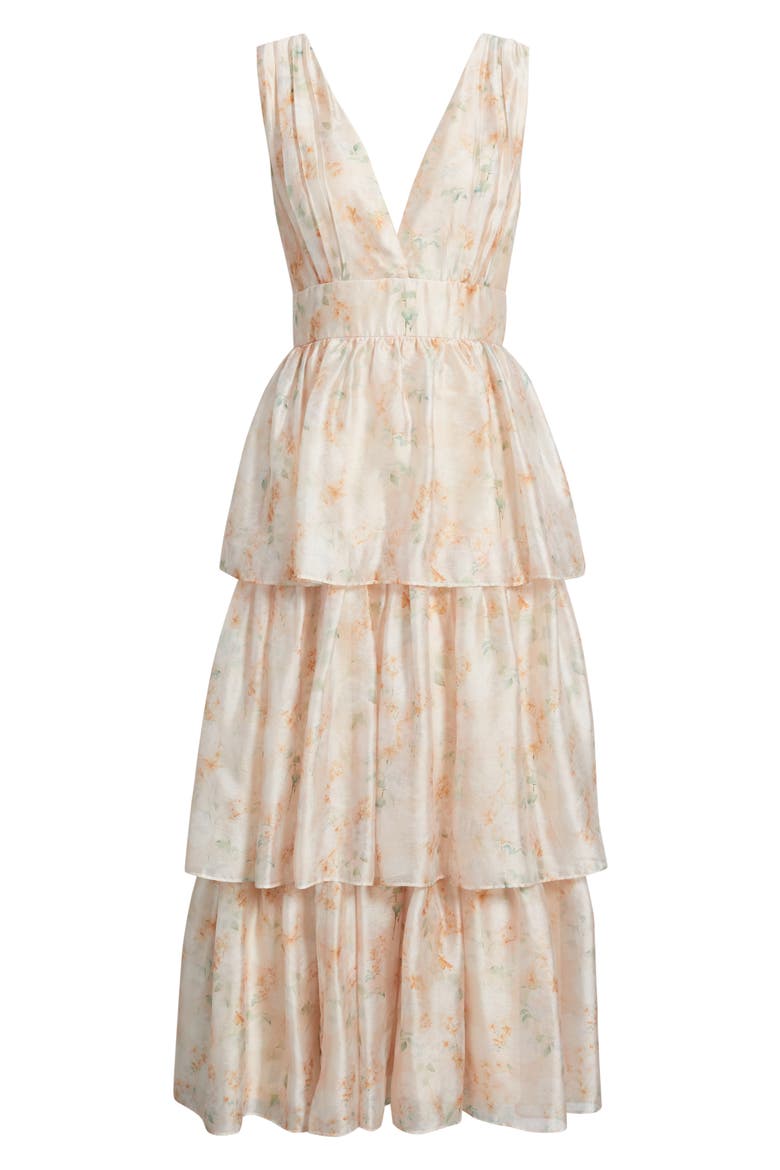 Vallia Tiered Maxi Dress, Alternate, color, BLUSH FLORAL