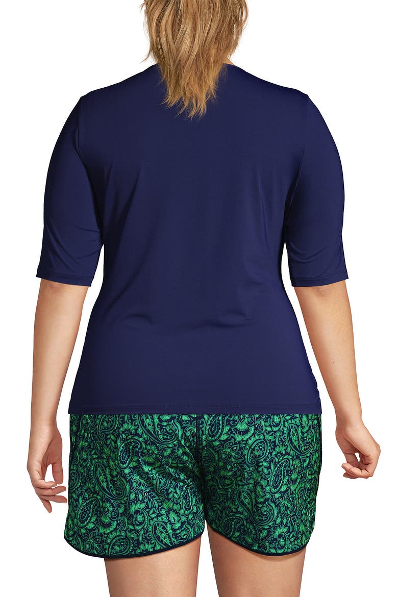 SunShade UPF 50 Elbow Sleeve Rash Guard Swim Tee, Alternate, color, Deep Sea Navy