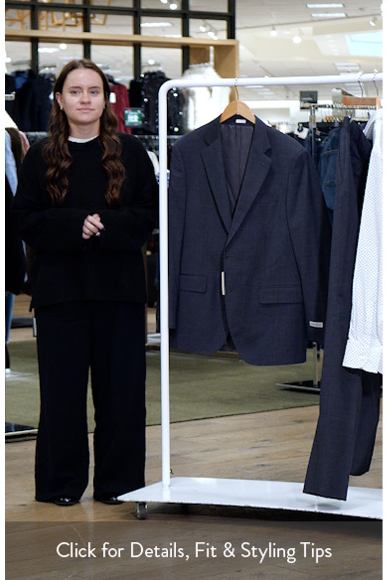 Flynn Classic Fit Charcoal Grey Microcheck Wool Suit video