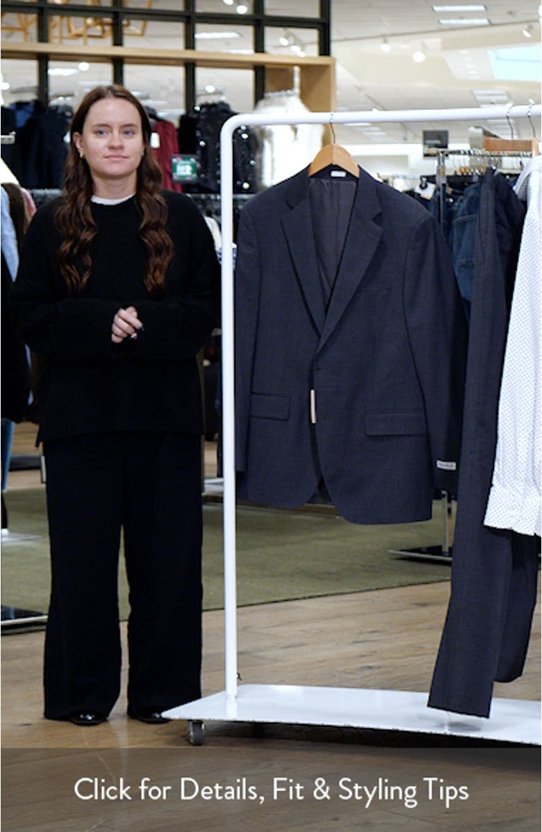 Flynn Classic Fit Charcoal Grey Microcheck Wool Suit, sales video thumbnail