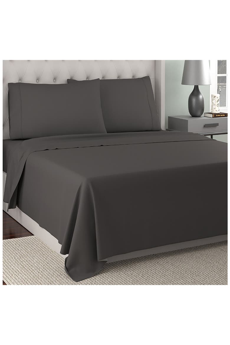 300 Thread Count Organic Cotton Percale Sheet Set, Main, color, GREY