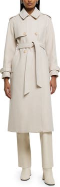 River Island Relaxed Fit Belted Longline Trench Coat