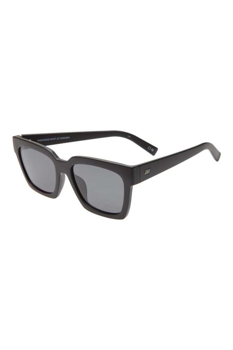 56mm Weekend Riot Sunglasses, Alternate, color, MATTE BLACK/ SMOKE MONO