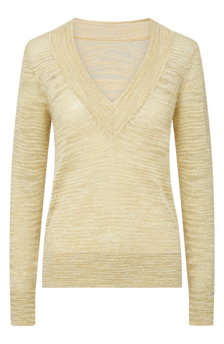 Veronica Beard Coleta Metallic Sweater, Alternate, color, Light Pistachio