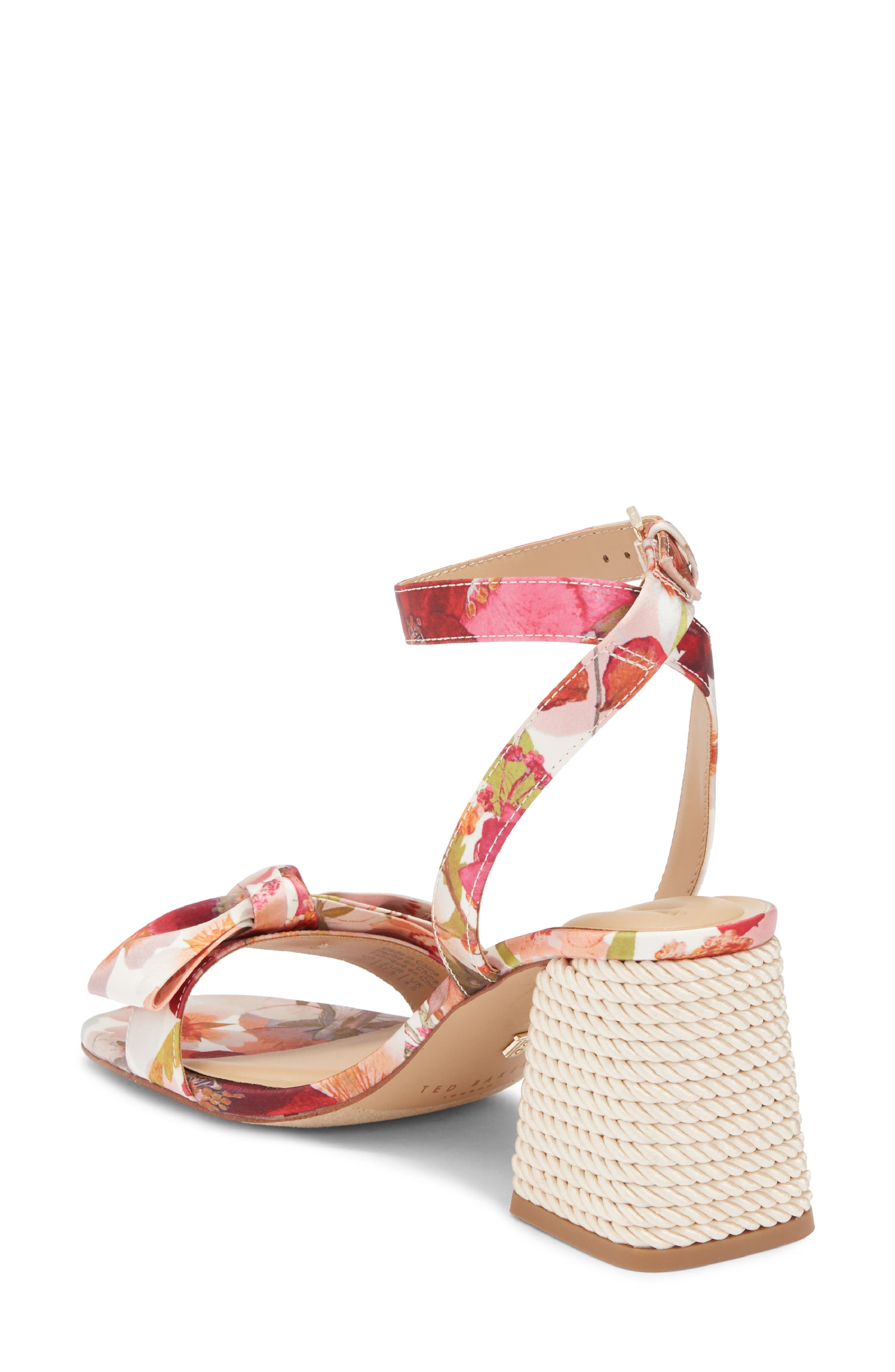 Ted Baker London Giana Block Heel Sandal, Alternate, color, Pink Pressed Flower