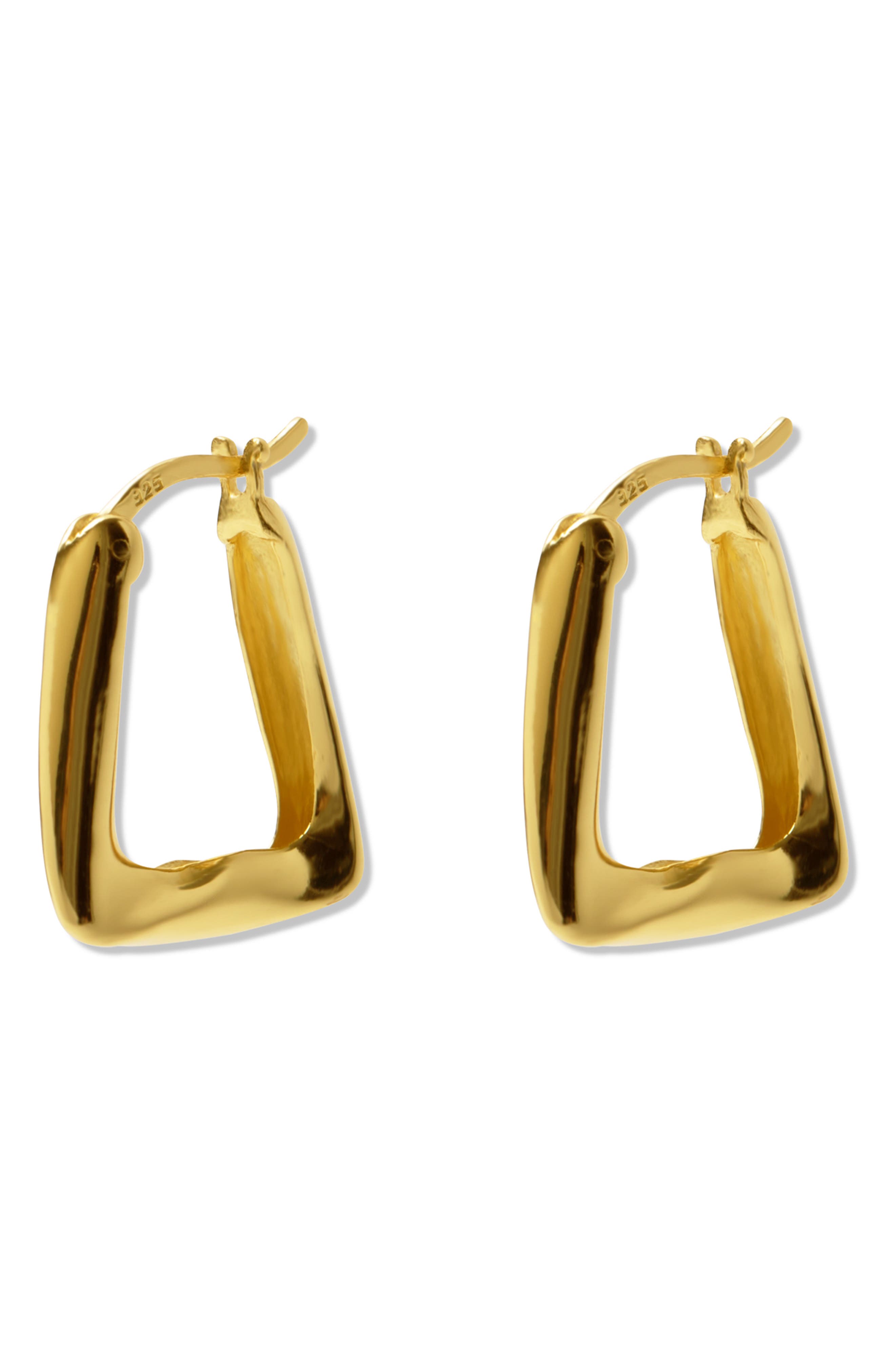 Argento Vivo Sterling Silver Triangular Hoop Earrings