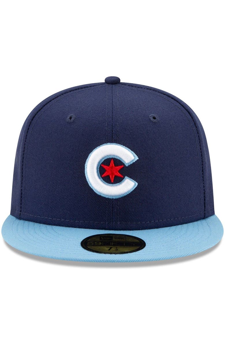 New Era Men's New Era Navy/Light Blue Chicago Cubs 2021 City Connect 59FIFTY Fitted Hat, Alternate, color, Navy