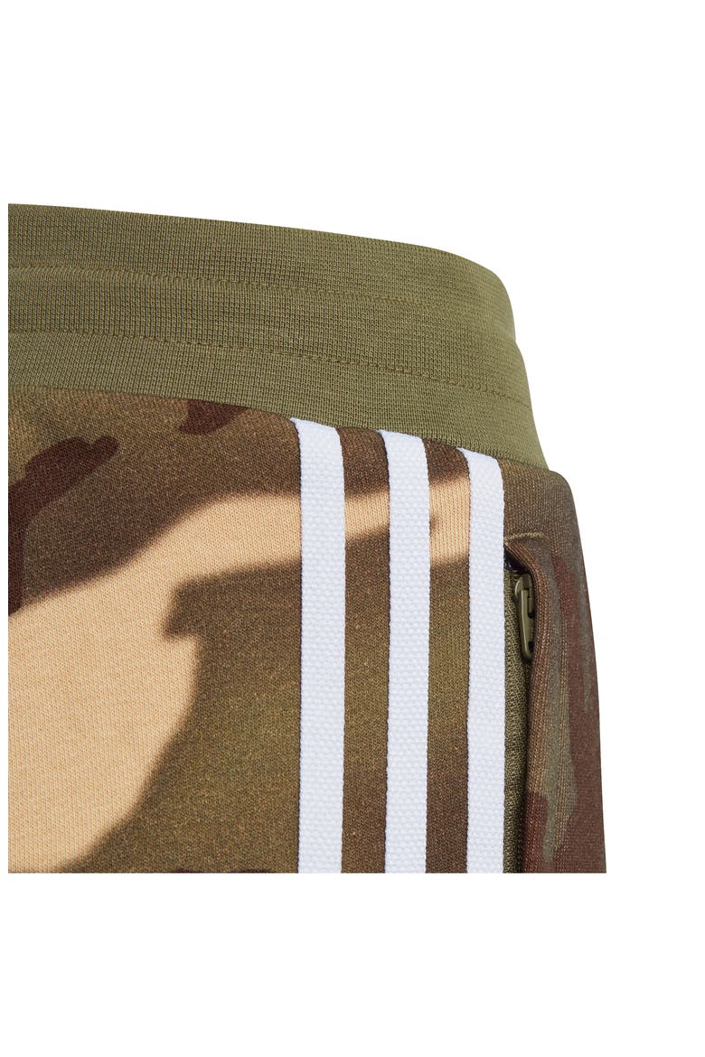 Kids' 3-Stripes Camo French Terry Joggers, Alternate, color, MAGIC GREEN/ MULTICOLOR
