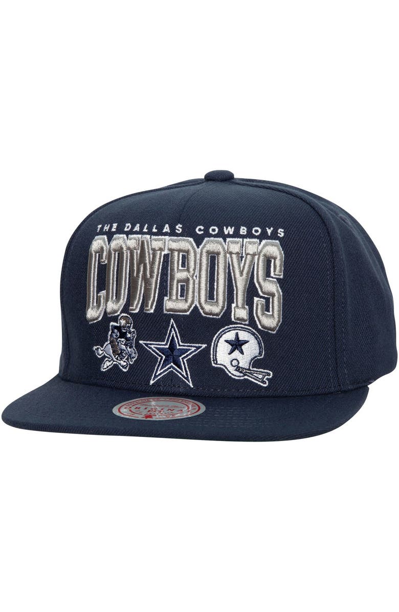 Mitchell & Ness Men's Mitchell & Ness Navy Dallas Cowboys Champ Stack Snapback Hat, Main, color, 
