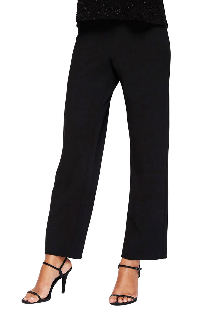 Alex Evenings Slim Leg Pants, Alternate, color, Black