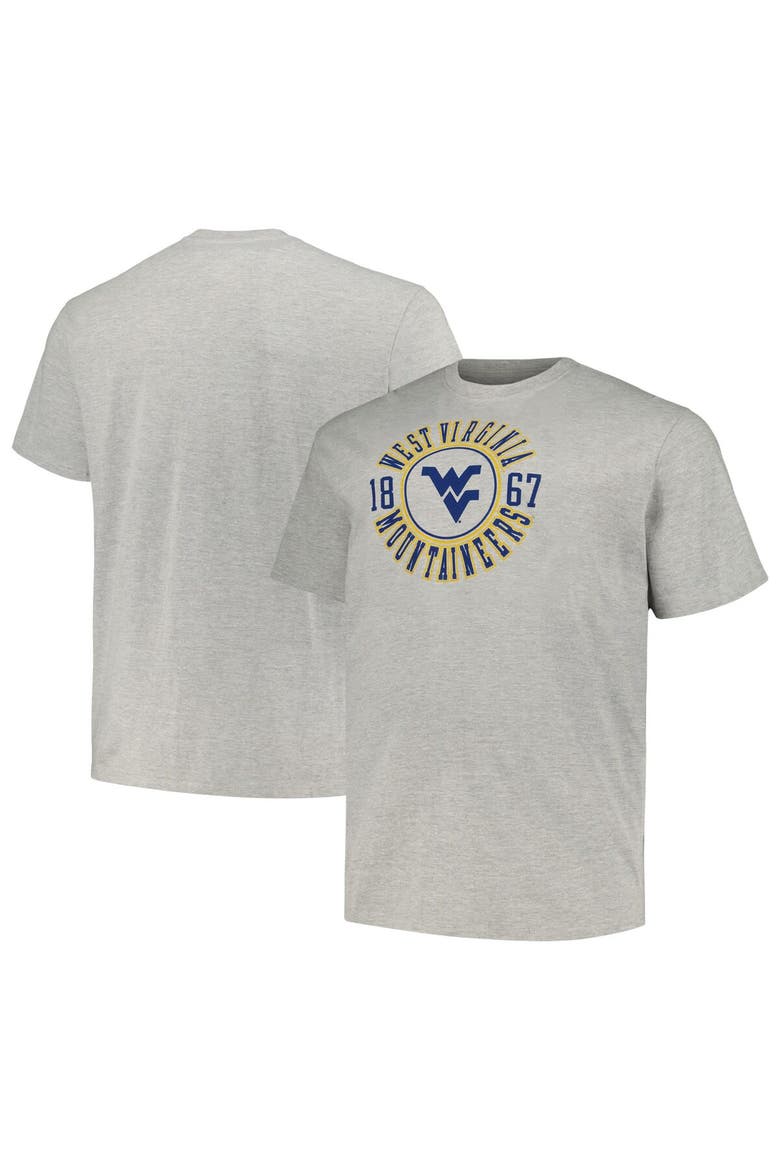 Men's Champion Heather Gray West Virginia Mountaineers Big & Tall Circle Logo T-Shirt, Main, color, Heather Gray