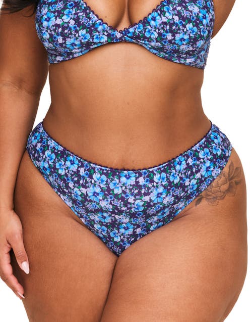 Adore Me Pilar Swimwear Cheeky Bikini Bottom In Floral Purple