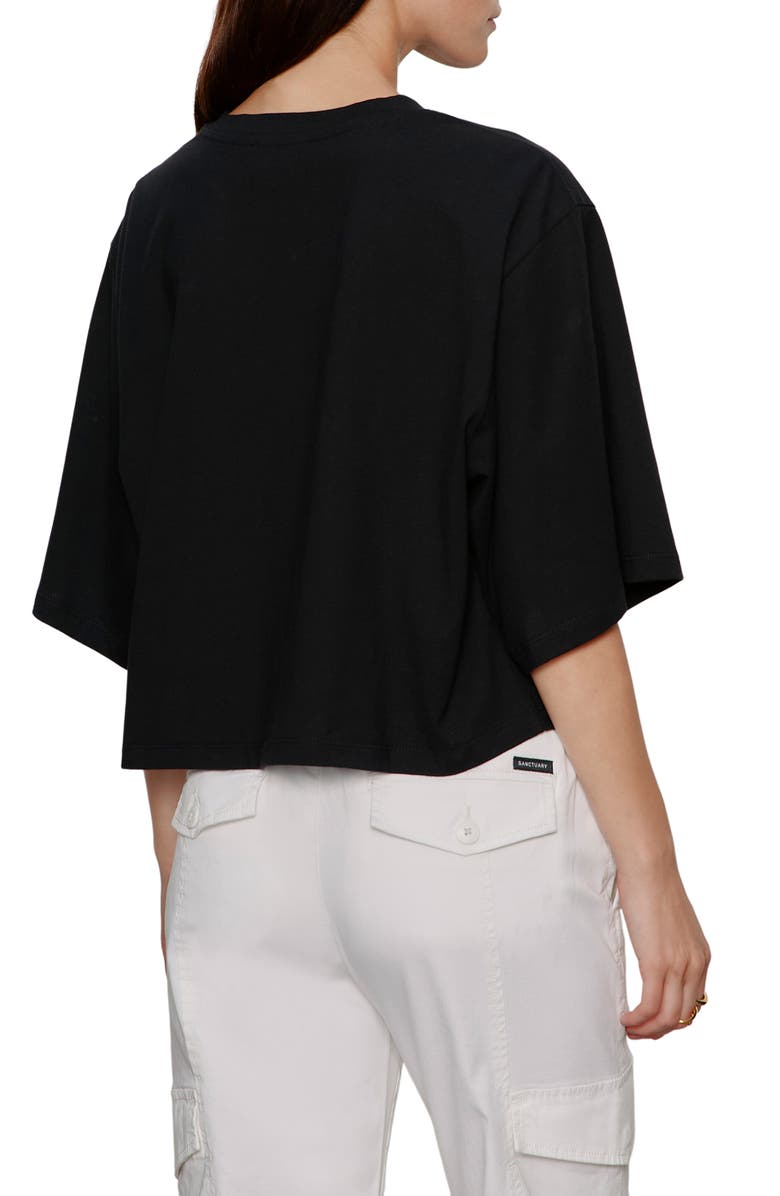 Sanctuary Belle Oversize Organic Cotton T-Shirt, Alternate, color, Black