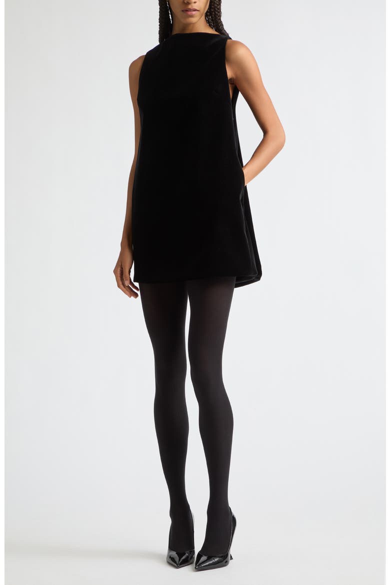Sable Mantle Minidress, Main, color, BLACK