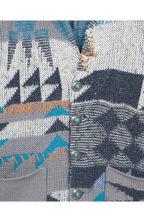 Fortela Hoppy Navajo Cotton Cardigan In Blue