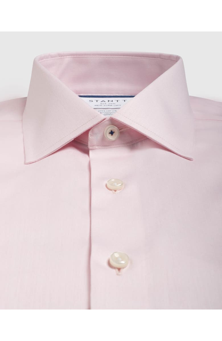 Stantt Contemporary Fit Wrinkle Resistant Cotton Twill Dress Shirt, Alternate, color, Pink