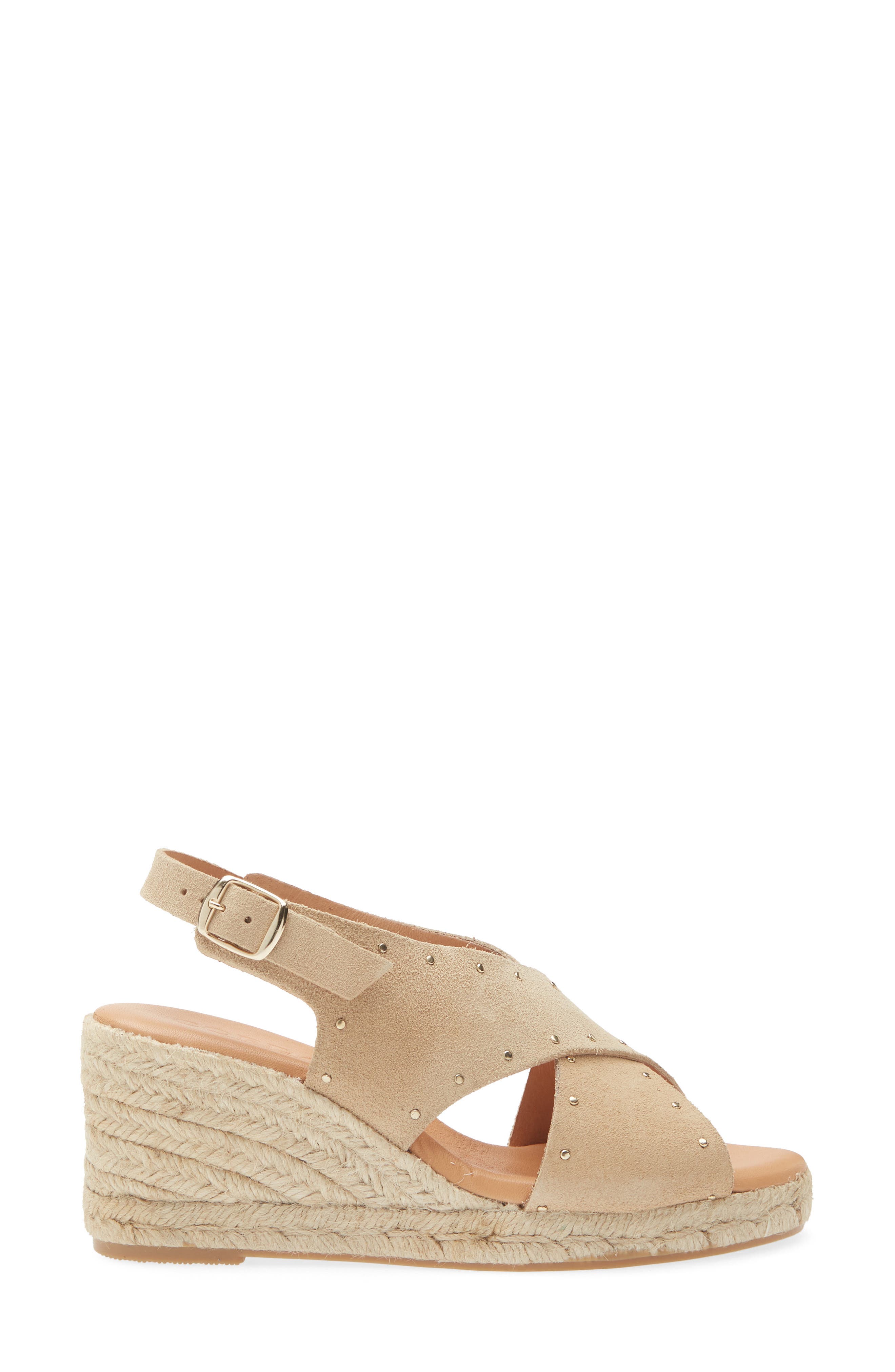 Eleni Slingback Espadrille Platform Wedge Sandal, Alternate, color, CAMEL SUEDE