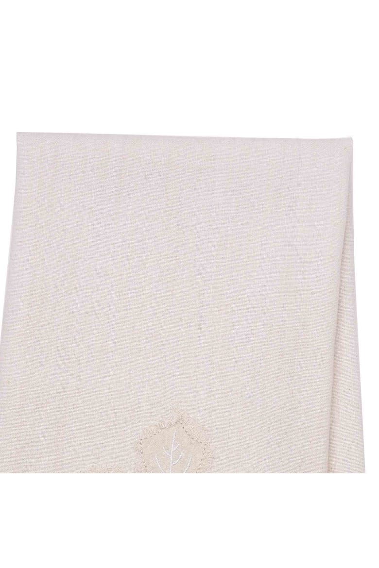 Neutral Maple Leaves Towel, Alternate, color, White