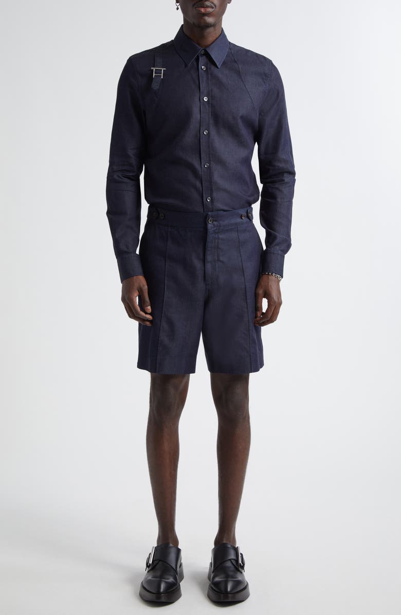 McQueen Denim Shorts, Alternate, color, Indigo