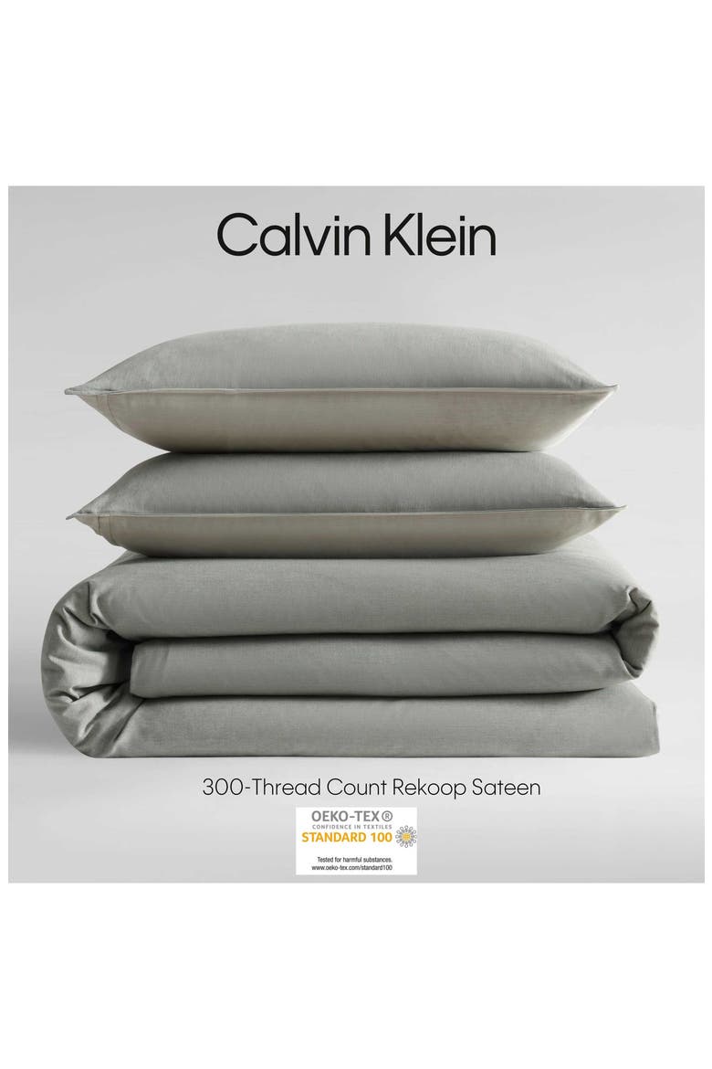 Contrast Weave Duvet Cover & Shams Set, Alternate, color, LIGHT / MEDIUM GREEN