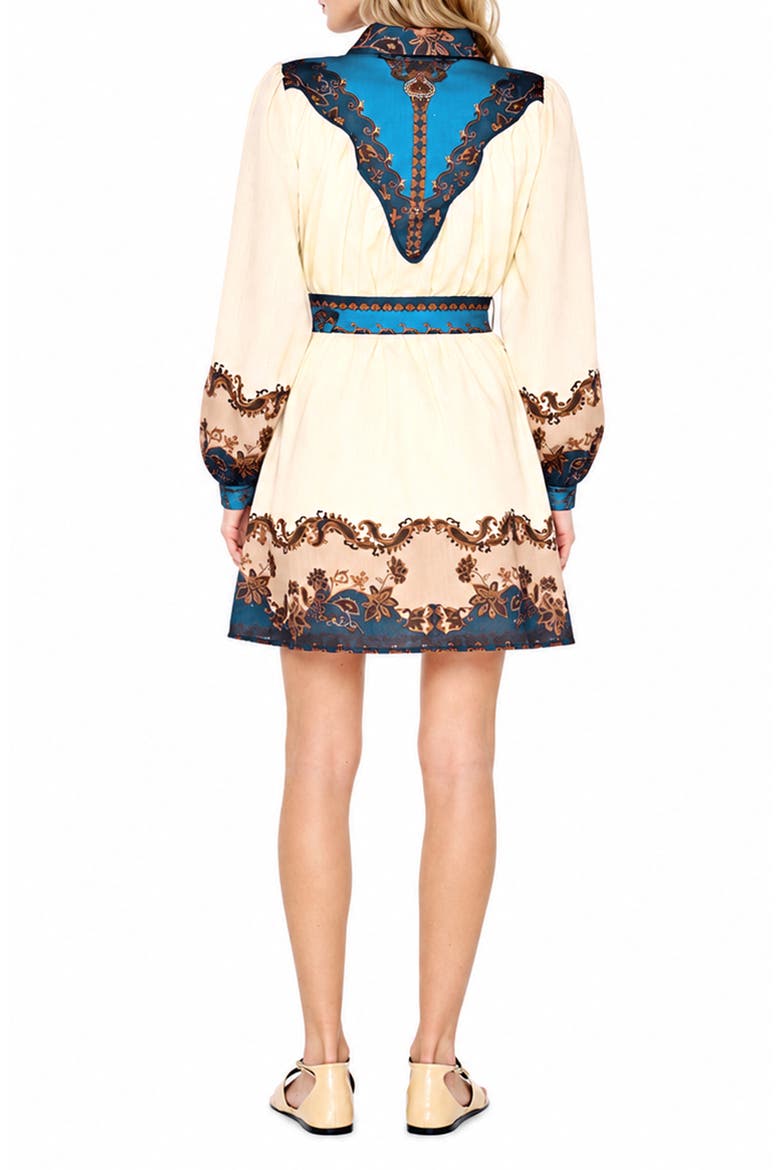 Teya Long Sleeve Belted Shirtdress, Alternate, color, CREAM MULTI