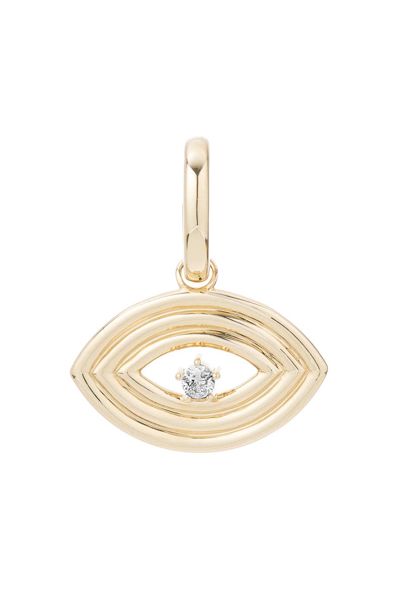 Groovy Evil Eye Charm, Main, color, YELLOW GOLD