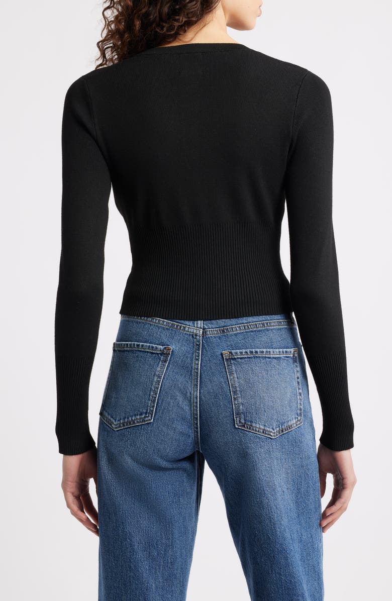 525 america Mae Trim Fit Cardigan, Alternate, color, Black