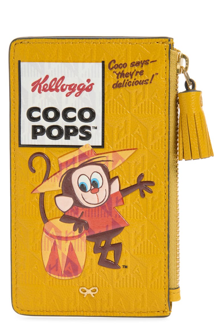 Anya Brands Coco Pops Zip Card Case, Main, color, MUSTARD