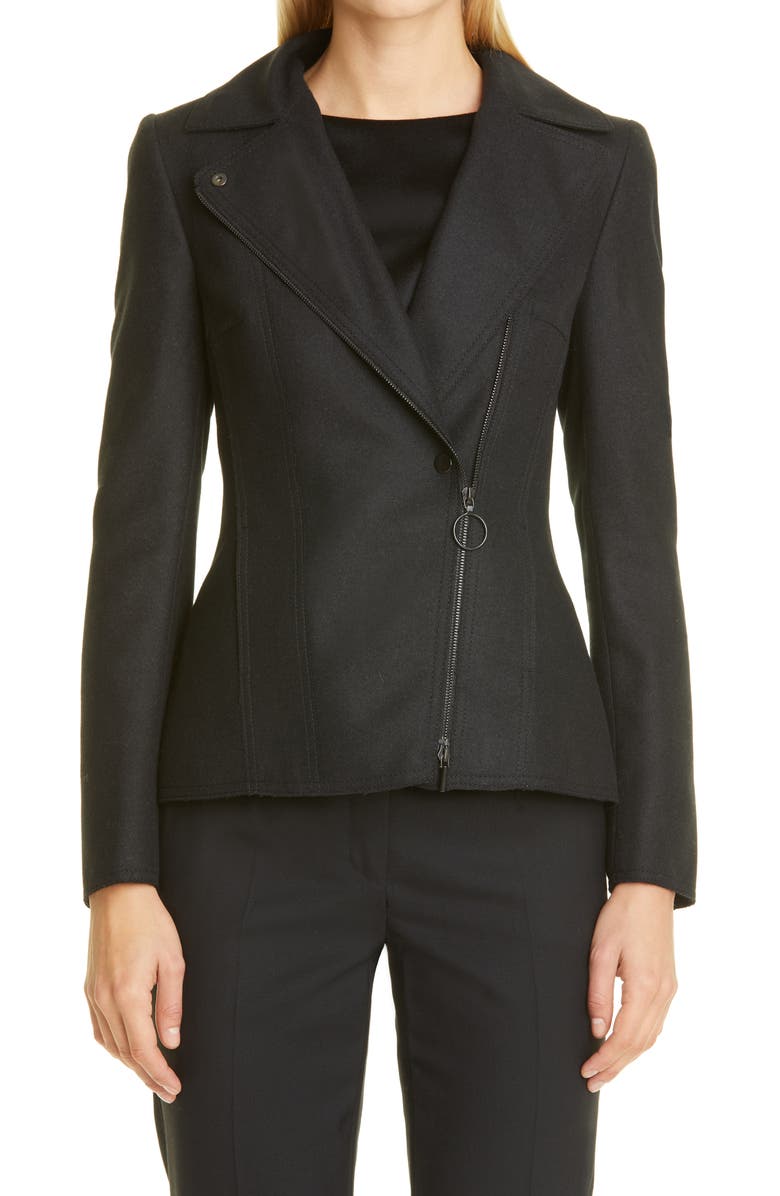 Akris punto Wool Moto Jacket, Main, color,