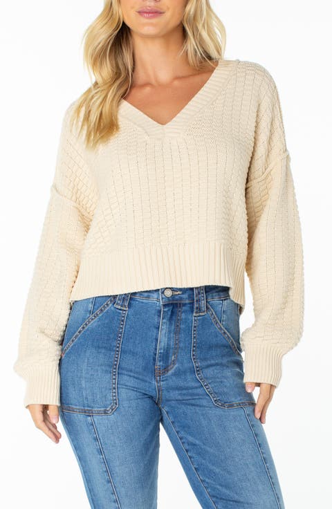 Study Hall V-Neck Cotton Blend Sweater