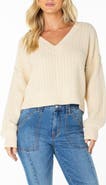 Roxy Study Hall V-Neck Cotton Blend Sweater