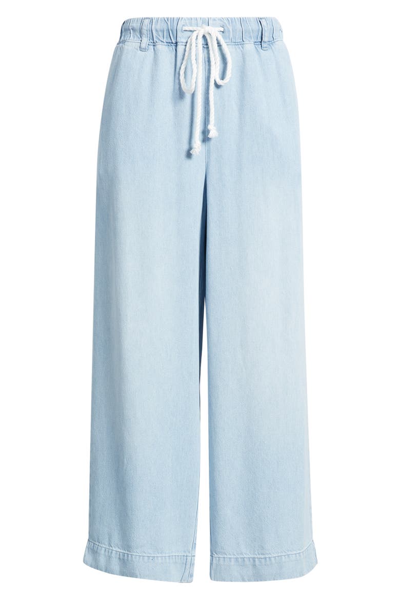 Wide Leg Crop Denim Pants, Alternate, color, COOL CAPRI WASH