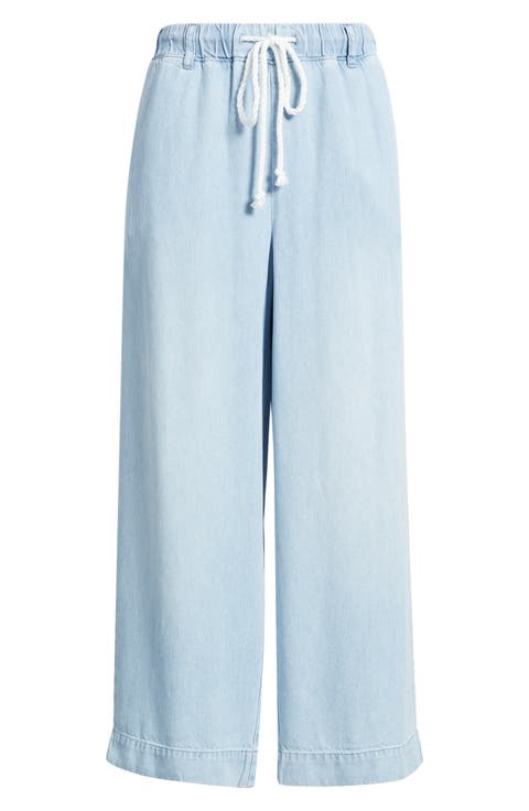 Wide Leg Crop Denim Pants