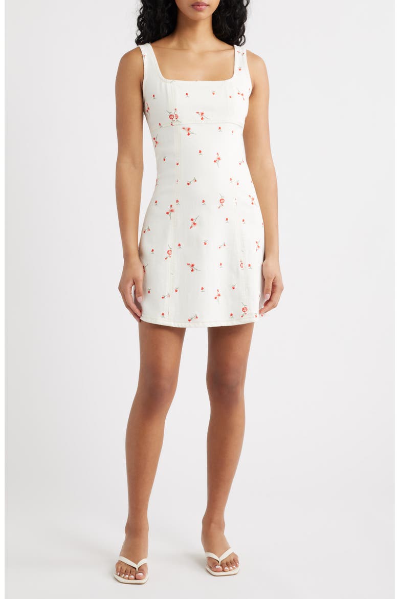 Altadena Floral Stretch Cotton Minidress, Main, color, ECRU ROMANTIC FLORAL